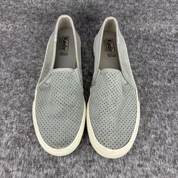 ✅Keds Womens 7.5 Perforated Slip-On Sneakers Gray Casual Comfort Shoes WH60960 - Picture 6 of 11